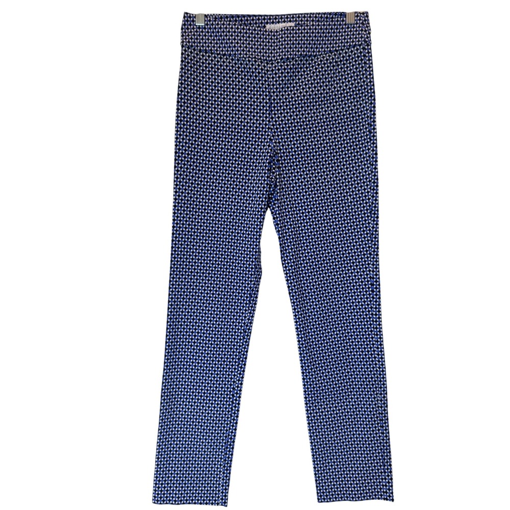 Margaret M Womens Geometric Print Slim Leggings Career Casual‎ Blue Black Large